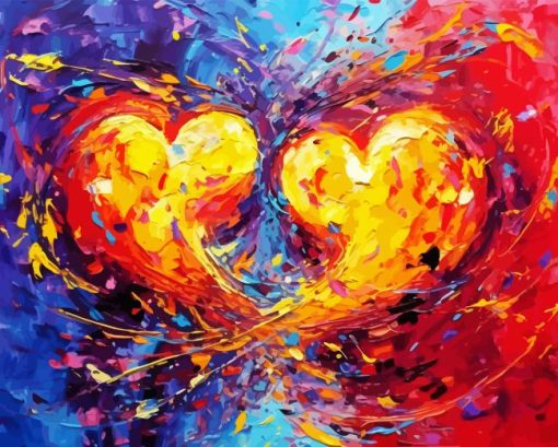 Double Hearts Paint By Numbers
