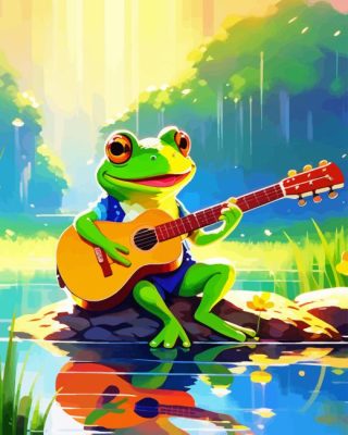 Frog Playing Guitar Paint By Numbers