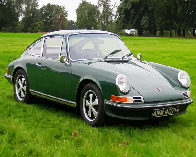 Green Old Porsche Paint By Numbers
