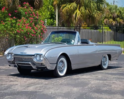 Grey 1961 Thunderbird Paint By Numbers