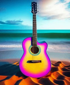 Guitar Seaside Paint By Numbers