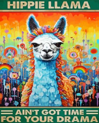 Hippie Llama Quote Paint By Numbers