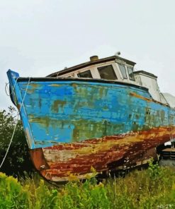 Abandoned Fishing Boat Paint By Numbers