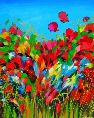 Abstract Wild Flowers Paint By Numbers