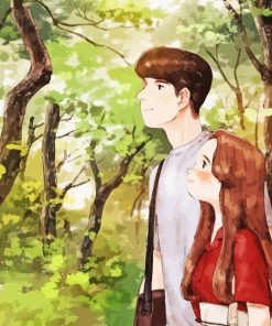 Anime Couple In Forest Paint By Numbers