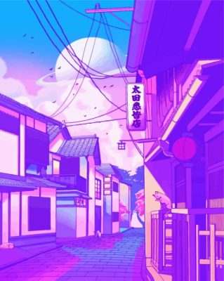 Anime Streets Paint By Numbers