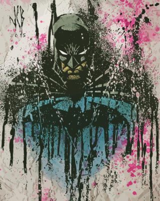 Batman Dark Splatter Paint By Numbers