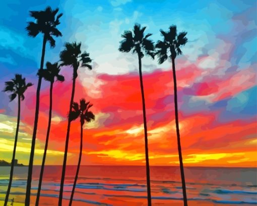 Beach Sundown View Paint By Numbers