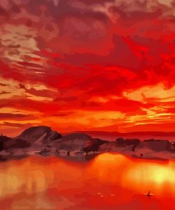 Beautiful Landscape Sunset Paint By Numbers