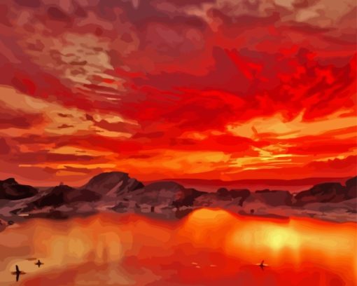 Beautiful Landscape Sunset Paint By Numbers