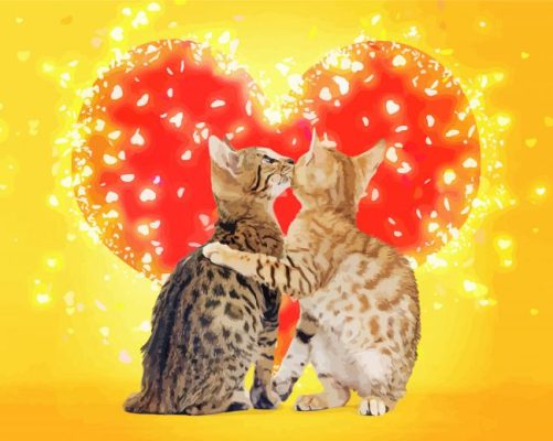 Bengal Cats Kissing Paint By Numbers