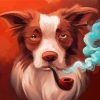 Brown Border Collie Paint By Numbers