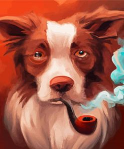 Brown Border Collie Paint By Numbers