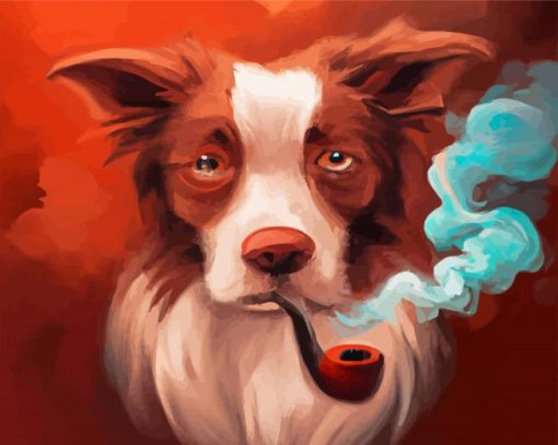 Brown Border Collie Paint By Numbers