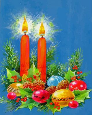 Christmas Candle Paint By Numbers