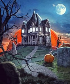 Halloween haunted House Paint By Numbers