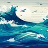 Illustration Sea Waves Paint By Numbers