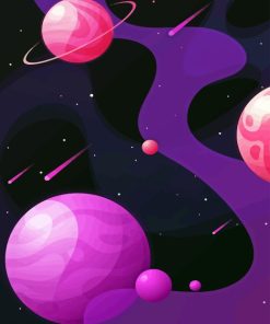 Illustration Planet Space Paint By Numbers