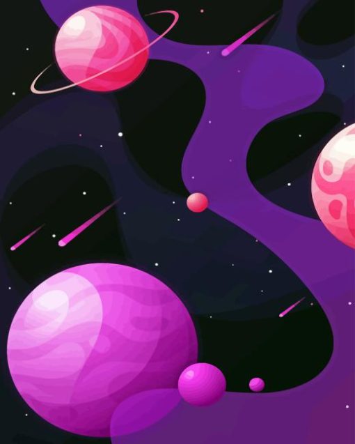 Illustration Planet Space Paint By Numbers