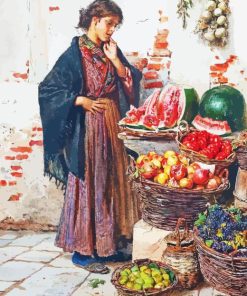 Lady Fruit Seller Paint By Numbers