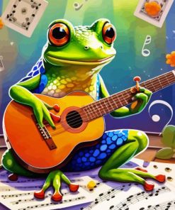 Musician Frog Paint By Numbers