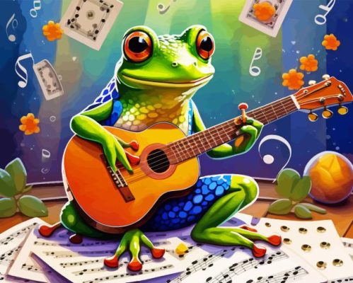 Musician Frog Paint By Numbers