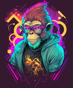Neon Chimpanzee Paint By Numbers