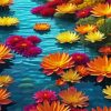Orange Water Lilies Paint By Numbers
