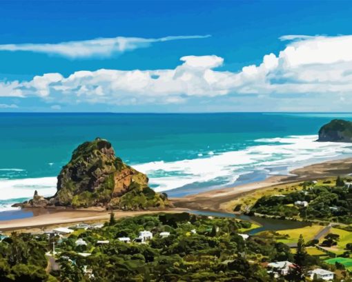 Piha Beach Paint By Numbers