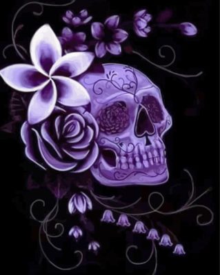 Purple Skull Paint By Numbers