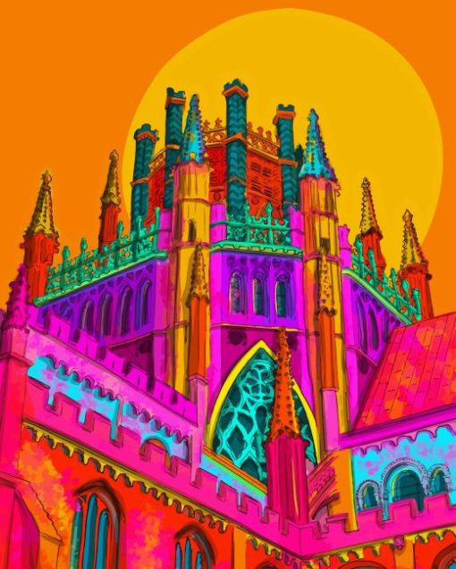 Rainbow Ely Cathedral Paint By Numbers