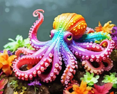 Rainbow Octopus Paint By Numbers