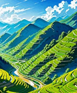 Rice Terraces Mountains Paint By Numbers