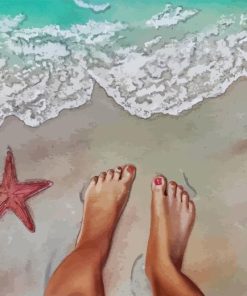 Sea Feet In Sand Paint By Numbers