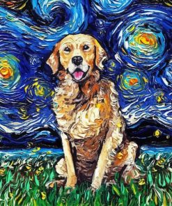 Starry Night Dog Paint By Numbers
