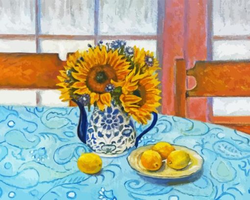Sunflowers And Lemon Paint By Numbers