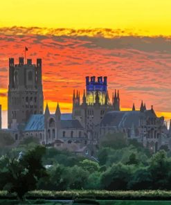 Sunset Ely Cathedral Paint By Numbers