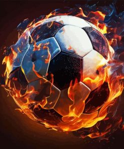 The Soccer Ball On Fire Paint By Numbers