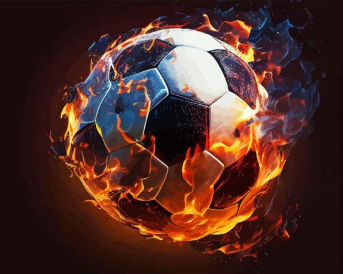 The Soccer Ball On Fire Paint By Numbers