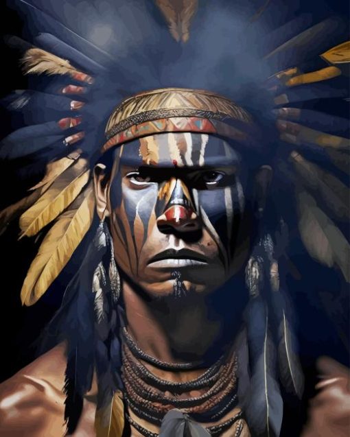 Tribal Warrior Paint By Numbers