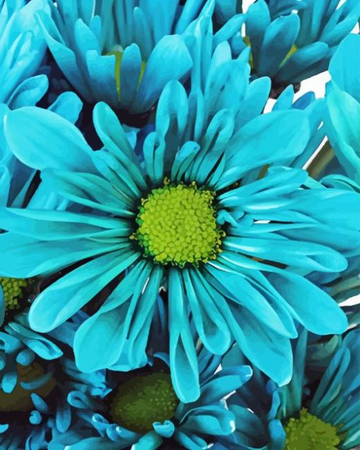 Turquoise Flower Paint By Numbers