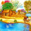 Village Indian Scene Paint By Numbers