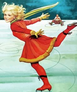 Vintage Skating Girl Paint By Numbers