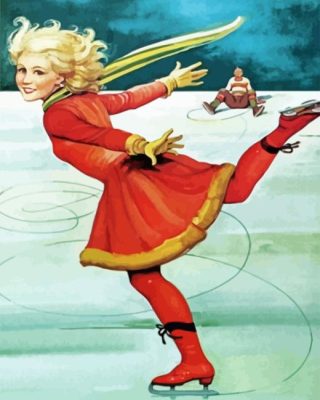 Vintage Skating Girl Paint By Numbers