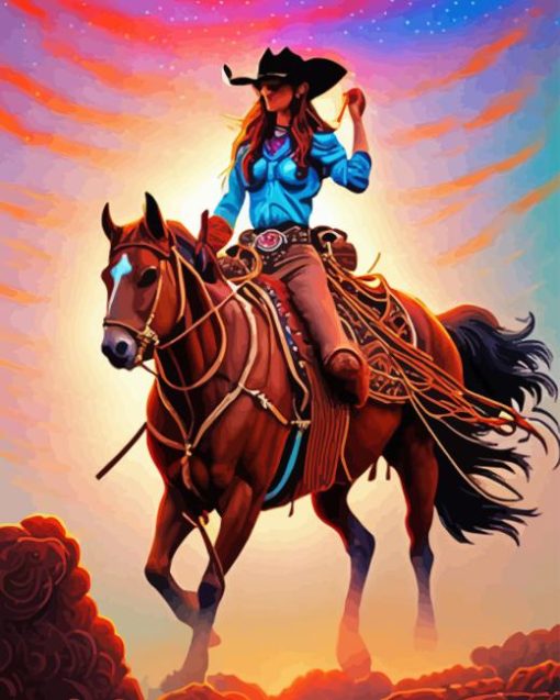 Western Cowgirl Paint By Numbers
