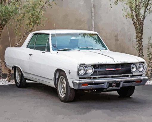 White Chevelle SS Paint By Numbers
