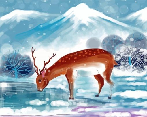 Winter Fawn Paint By Numbers
