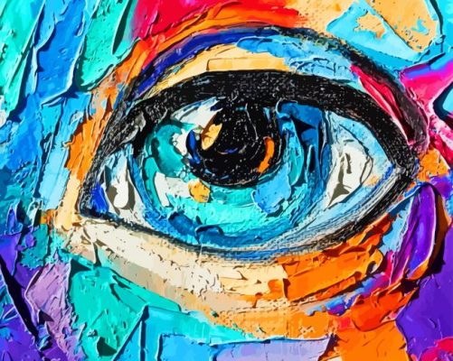 Abstract Colorful Eye Paint By Numbers