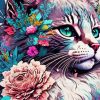 Floral Cat Paint By Numbers