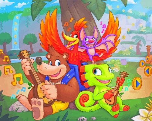 Kazooie And Yooka Paint By Numbers